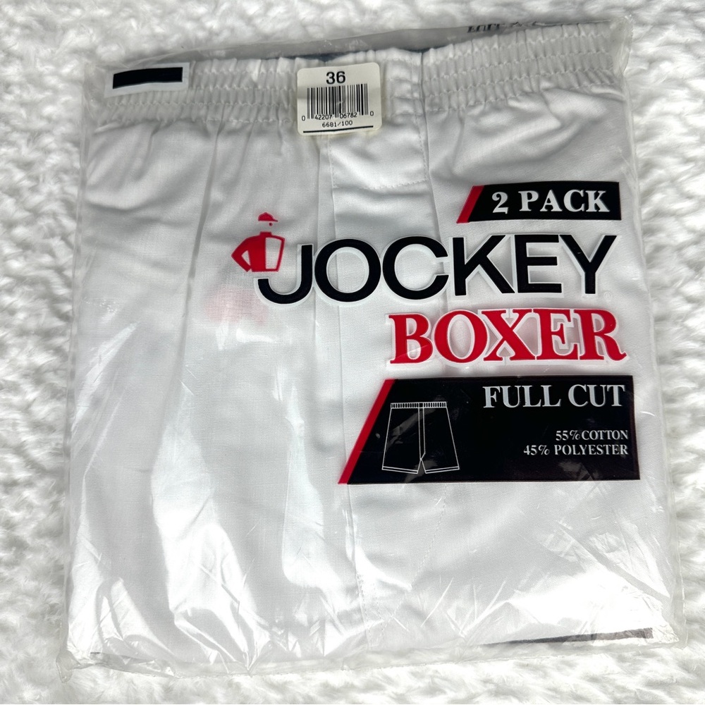 Vintage Jockey Full Cut White Boxer 2 Pack